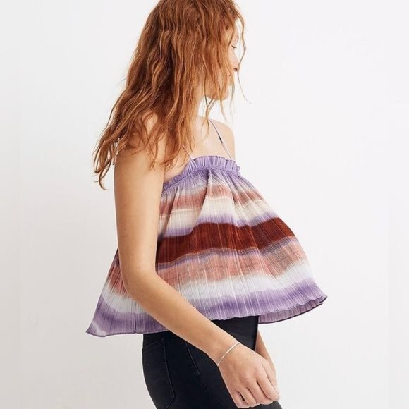 MADEWELL Texture & Thread Micropleat Tank Top in Ombré Rainbow XXS - Picture 3 of 8